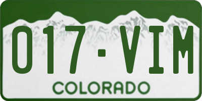 CO license plate 017VIM