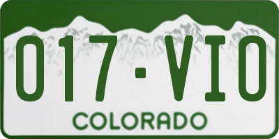 CO license plate 017VIO