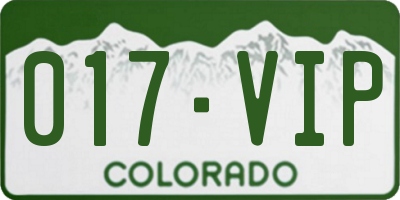 CO license plate 017VIP