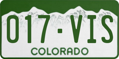CO license plate 017VIS