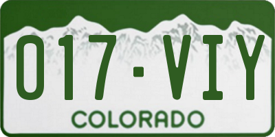 CO license plate 017VIY