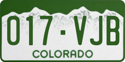 CO license plate 017VJB