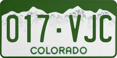 CO license plate 017VJC