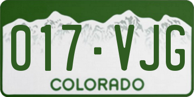 CO license plate 017VJG
