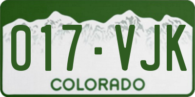 CO license plate 017VJK