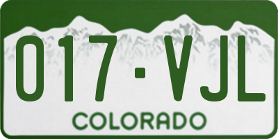 CO license plate 017VJL