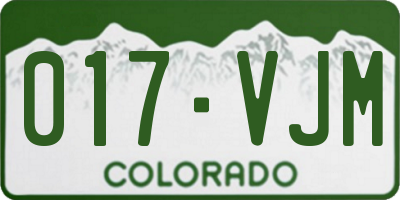 CO license plate 017VJM