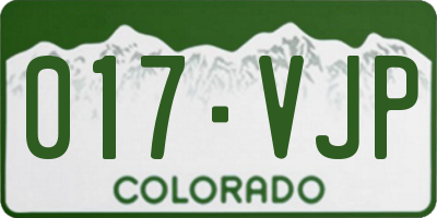 CO license plate 017VJP