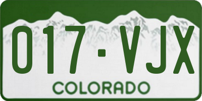 CO license plate 017VJX