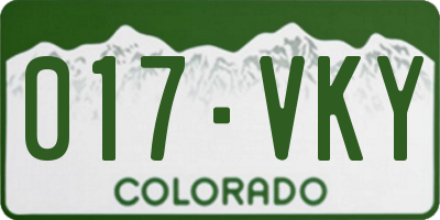 CO license plate 017VKY