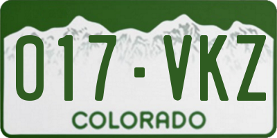 CO license plate 017VKZ