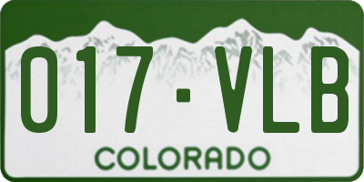 CO license plate 017VLB