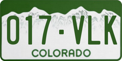 CO license plate 017VLK