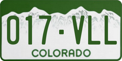 CO license plate 017VLL