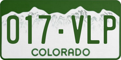 CO license plate 017VLP