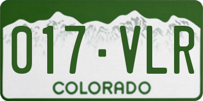 CO license plate 017VLR