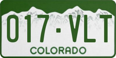 CO license plate 017VLT