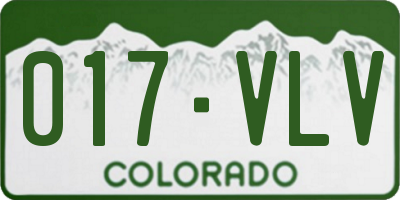 CO license plate 017VLV