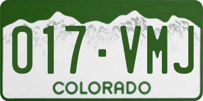 CO license plate 017VMJ