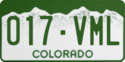 CO license plate 017VML