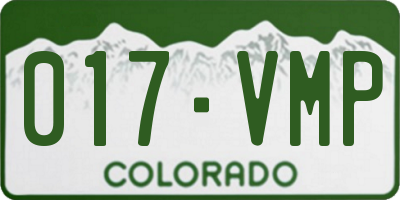 CO license plate 017VMP