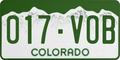 CO license plate 017VOB
