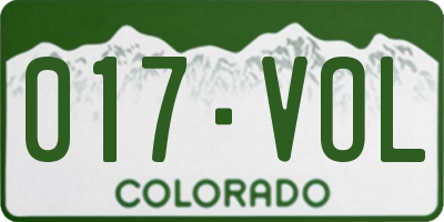 CO license plate 017VOL