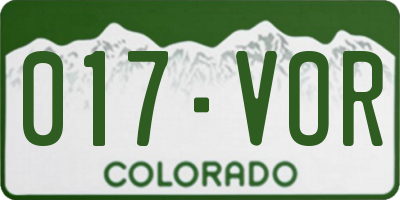 CO license plate 017VOR