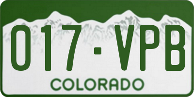 CO license plate 017VPB