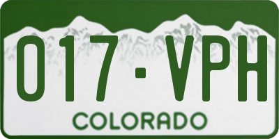 CO license plate 017VPH