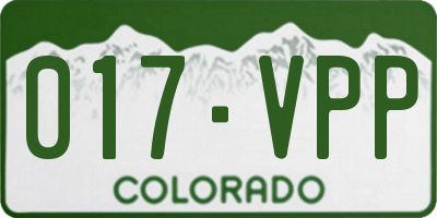 CO license plate 017VPP