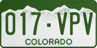 CO license plate 017VPV
