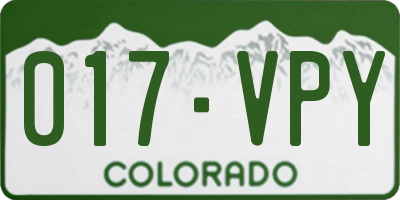 CO license plate 017VPY