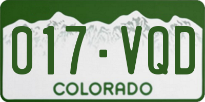 CO license plate 017VQD