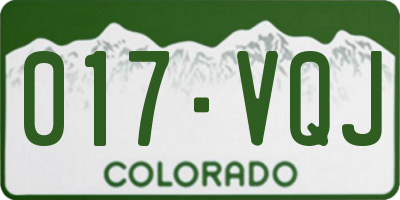 CO license plate 017VQJ