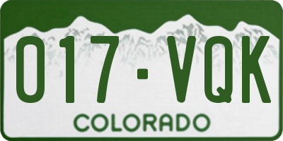 CO license plate 017VQK