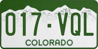 CO license plate 017VQL