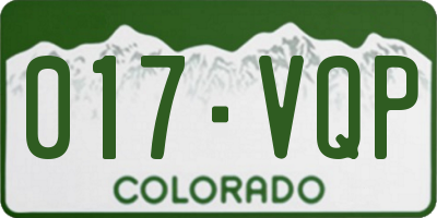 CO license plate 017VQP