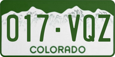 CO license plate 017VQZ