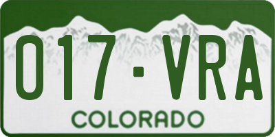 CO license plate 017VRA