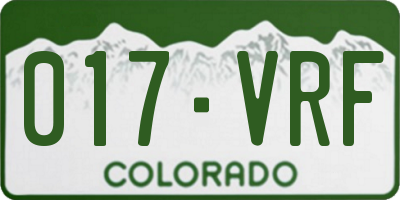 CO license plate 017VRF