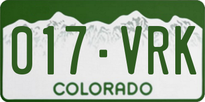 CO license plate 017VRK