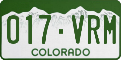 CO license plate 017VRM