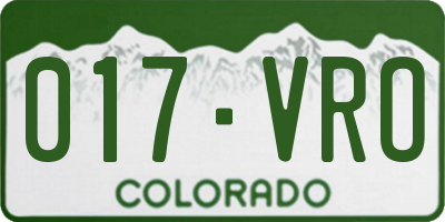 CO license plate 017VRO