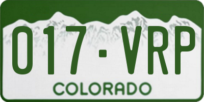 CO license plate 017VRP