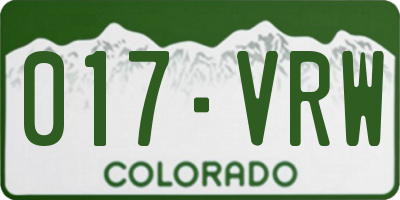 CO license plate 017VRW
