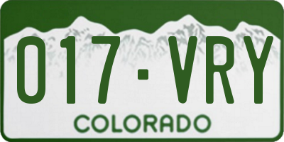CO license plate 017VRY