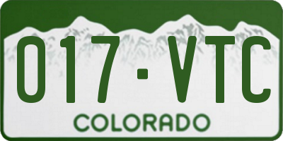 CO license plate 017VTC