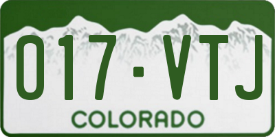 CO license plate 017VTJ