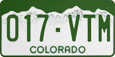 CO license plate 017VTM
